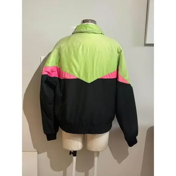 North Sky Vintage Ski Jacket Thinsulate Neon 3M Women's Size M - Picture 2 of 9